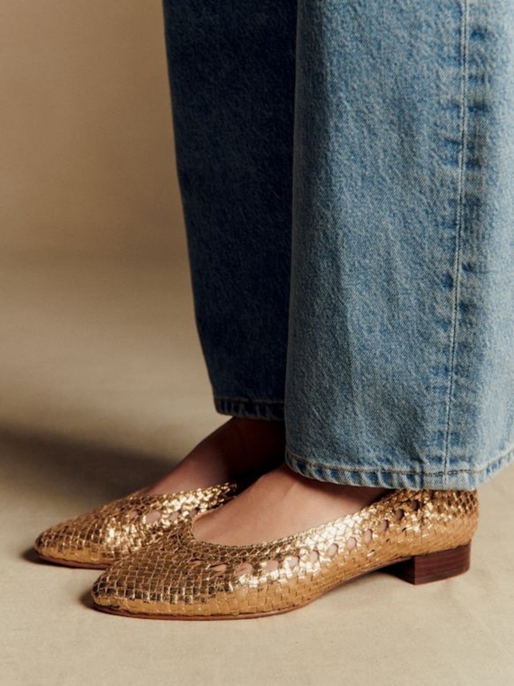 Ballerines low anya dore lisse tresse Sezane